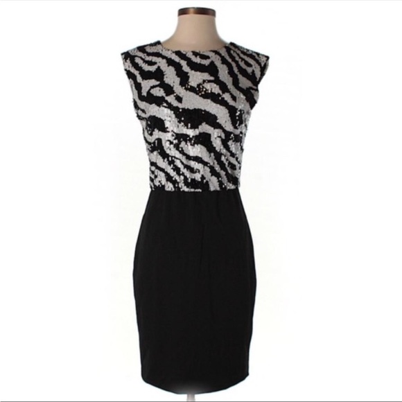 Erin Fetherston Sequin Top Dress, Black/White - Picture 6 of 6